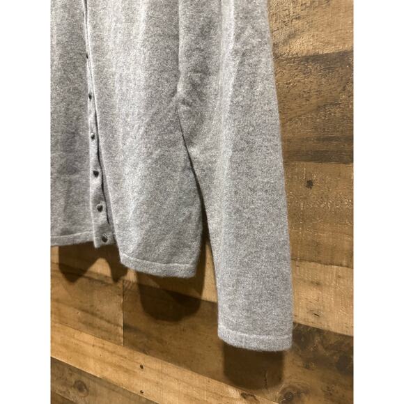 Vintage Women’s JM Gray 2-Ply Cashmere Button Sweater – Size Medium - Picture 6 of 8